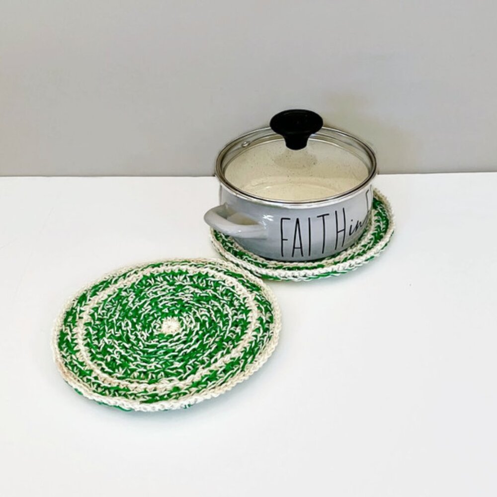 Crochet Thick Pot Holders, Handmade Farmhouse Decor